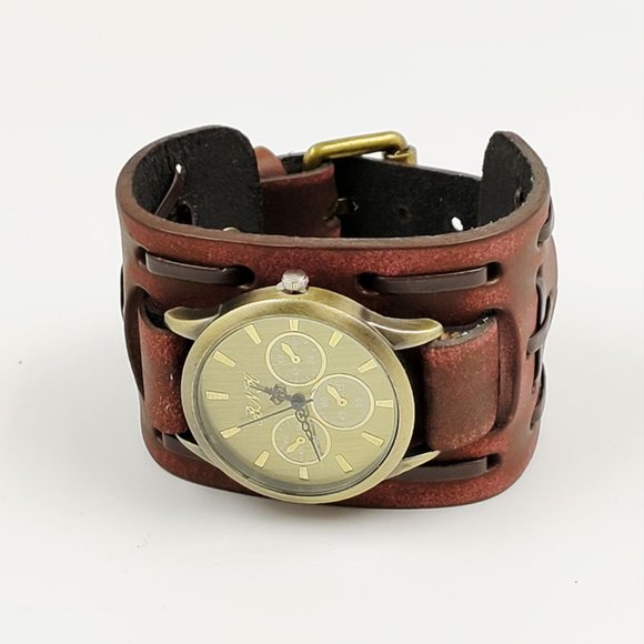 ✨✨BRAND NEW Punk Style Vintage Leather Men's Watch - Picture 7 of 8
